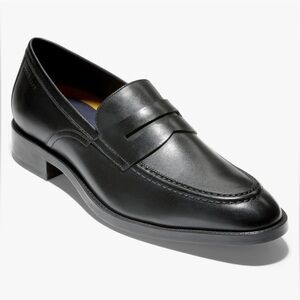 NWT COLE HAAN Hawthorne Black Leather Slip-On Penny Loafers